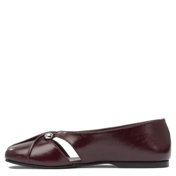 Alohas Ravena Rift Burgundy Leather Ballet Flats IT 36 Women